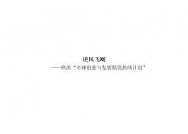 逆風飛飏  ——歐派“全球創業與發展精英扶助計劃”